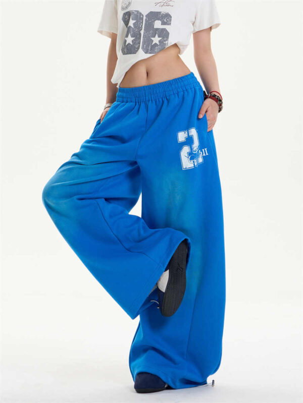distressed letters printed drawstring loose straight sweatpants distressed letters printed drawstring loose straight sweatpants