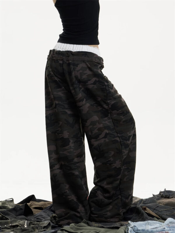 high street striped casual sports pants female