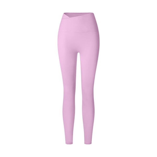 Autumn And Winter Cross Waist Nude Feel Sports Trousers - Image 5