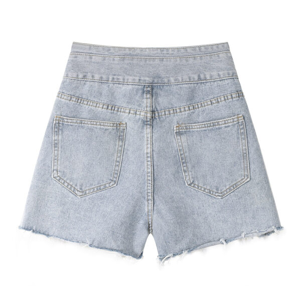 high waisted wide leg denim shorts for women
