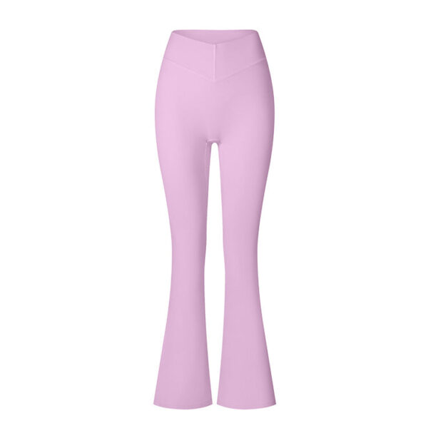 brushed flared v waist sports tight trousers brushed flared v waist sports tight trousers