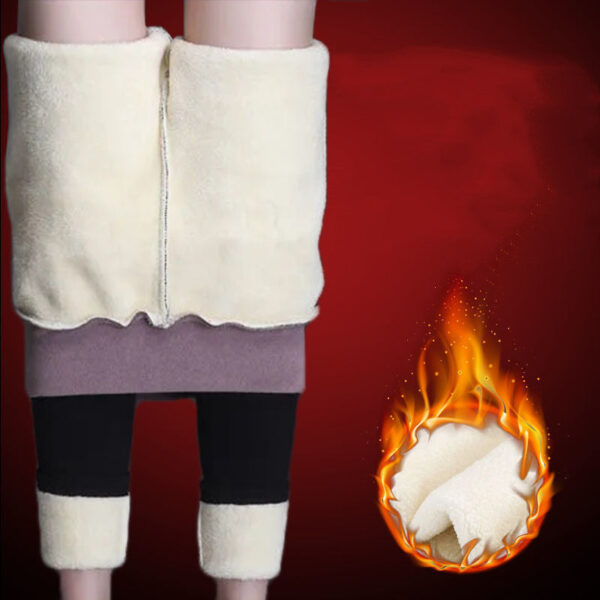 women's plush thick lamb velvet foot pants