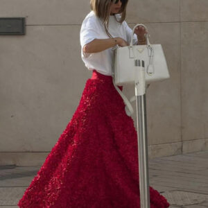 petal design long evening ladies' half length skirt