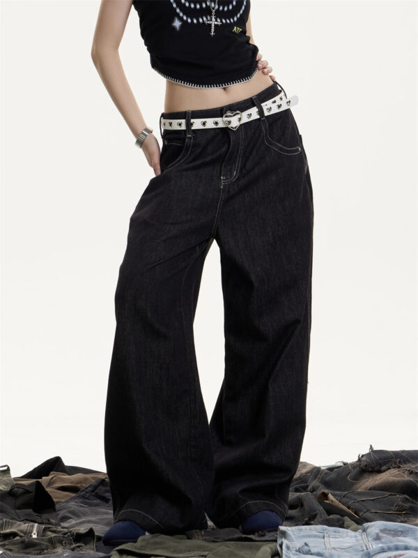 17740f80-4bb5-442b-a07d-5e5d9c4a672c American Retro Washed Worn Jeans Women's Loose Straight - Image 6