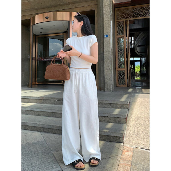 loose slimming and all matching casual wide leg pants
