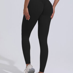 women's solid color high waist hip lift outdoor sports seamless yoga pants