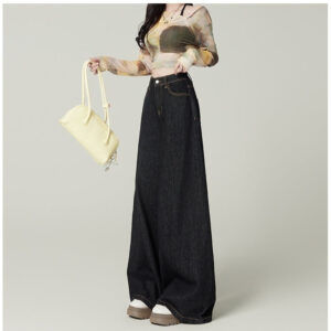 retro deep blue wide leg jeans