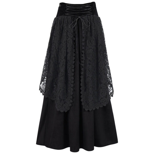 fashion gothic style lace up waist women's skirt