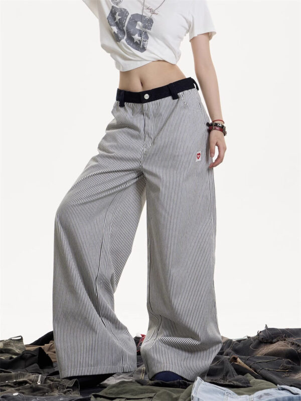 high street striped casual sports pants female high street striped casual sports pants female
