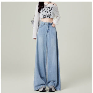 retro deep blue wide leg jeans