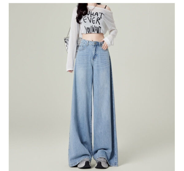retro deep blue wide leg jeans
