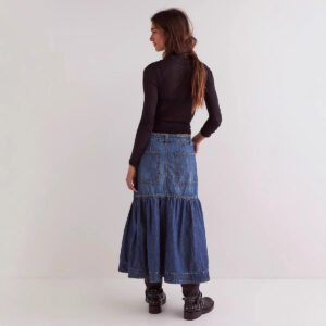 fashion personality retro women's casual denim skirt