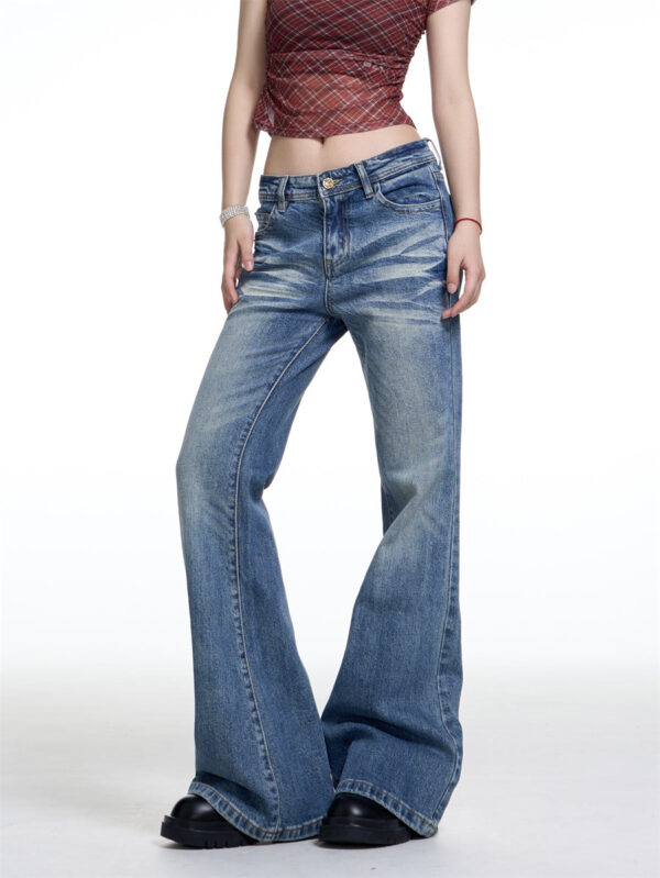 American-style Retro Washed Skinny Jeans Women's High Street Slimming - Image 3