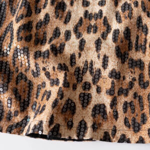 leopard print skirt a line skirt heavy industry glitter