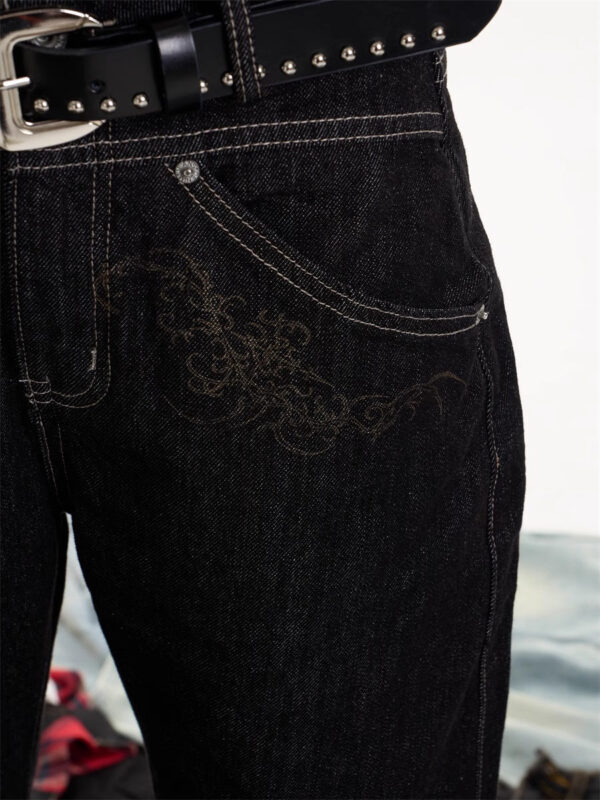 American Retro Cleanfit Wide Leg Jeans Straight Casual Mopping Trousers - Image 4