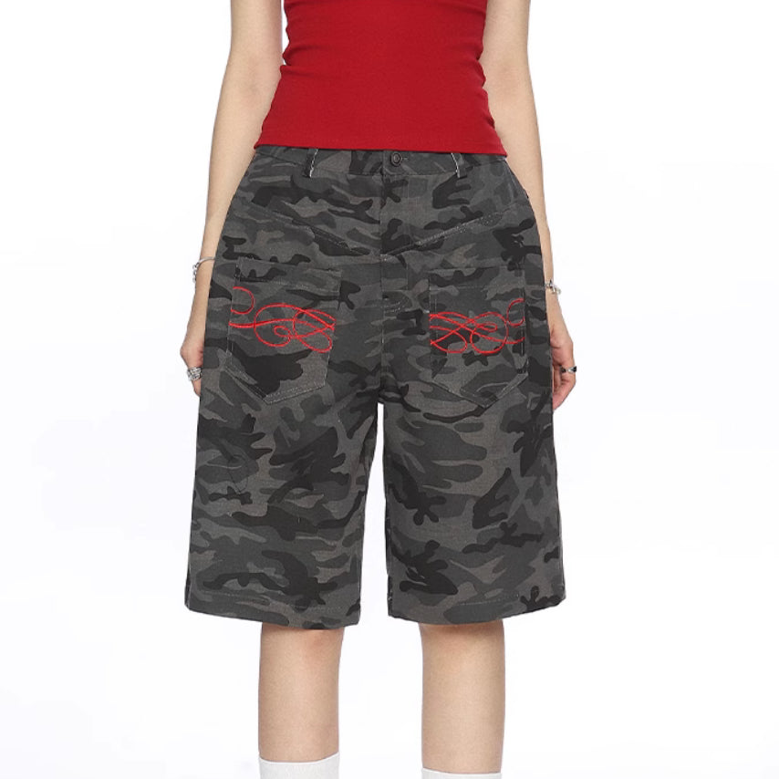 57ef4829-5f98-4346-9875-e6b51edd84e6 American Camouflage Multi-pocket Cropped Trousers