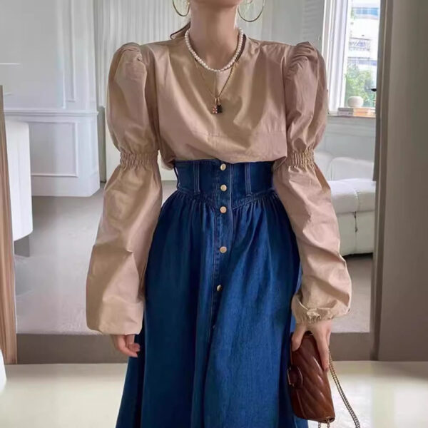 fashion slimming single breasted denim skirt fashion slimming single breasted denim skirt