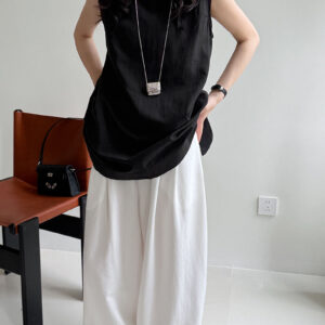 simple comfortable yamamoto high waist wide leg trousers