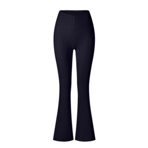 brushed flared v waist sports tight trousers