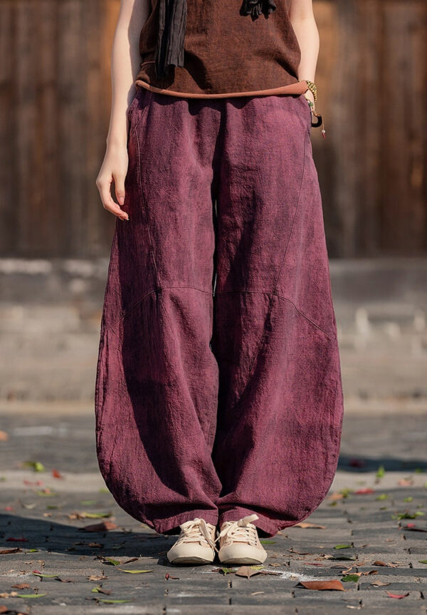 Artistic Retro Cotton And Linen Women's Distressed Loose Casual Pants - Image 11