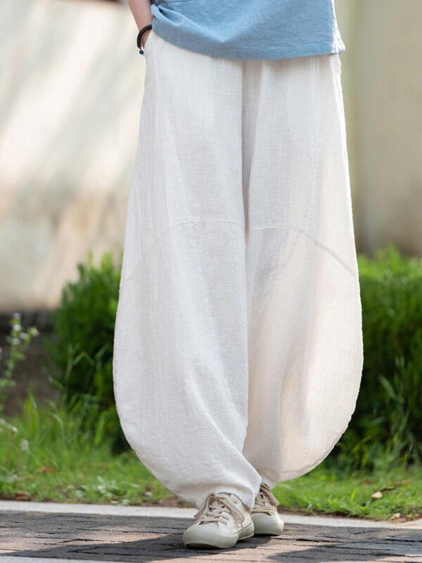 Artistic Retro Cotton And Linen Women's Distressed Loose Casual Pants - Image 14