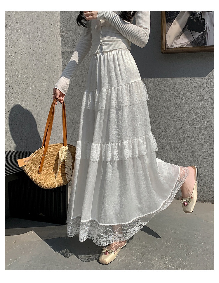 French Style Gentle Ruffled Lace Stitching Tiered Skirt O1CN01VpTnej1S7eNC7ITW5 3909862200 0 Cib
