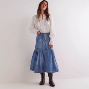 fashion personality retro women's casual denim skirt