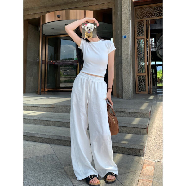 loose slimming and all matching casual wide leg pants