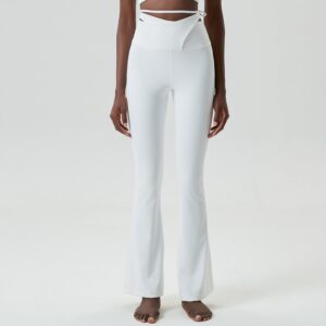 lace up micro pull yoga pants women's plus size tight