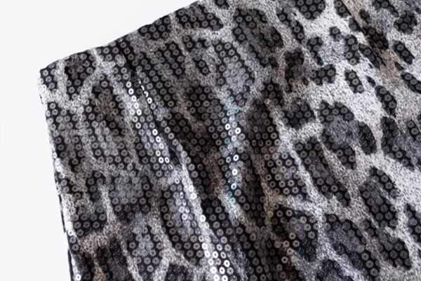leopard print skirt a line skirt heavy industry glitter