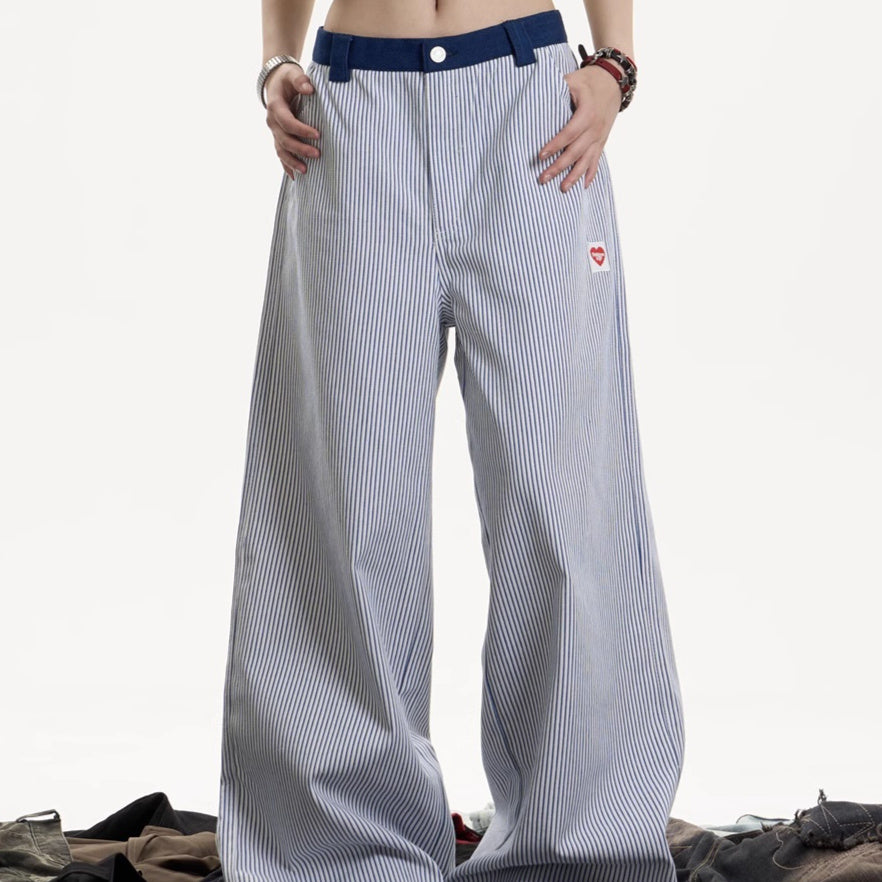 high street striped casual sports pants female high street striped casual sports pants female