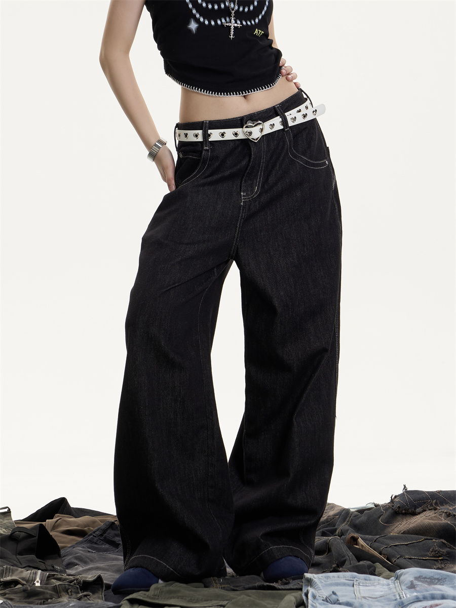 American Retro Washed Worn Jeans Women's Loose Straight 9cf98b57 8760 4fcc 9094 B269ca47dcfd