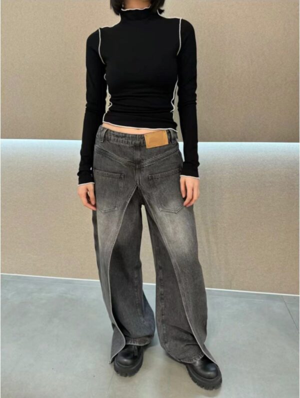 reversible washed distressed jeans for women deconstructed vintage banana pants reversible washed distressed jeans for women deconstructed vintage banana pants