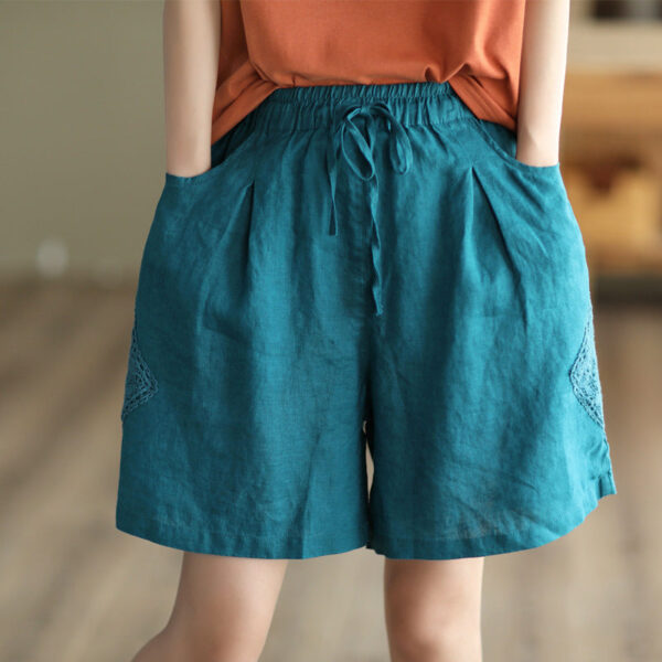 linen all matching stitching thin wide leg cotton linen lace high waist leisure linen all matching stitching thin wide leg cotton linen lace high waist leisure