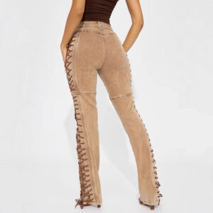 european and american fashion women's wear bandage drawstring hot girl jeans