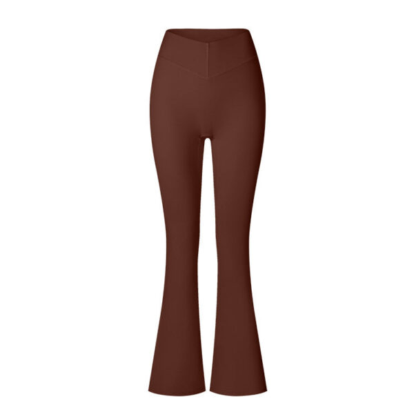 brushed flared v waist sports tight trousers brushed flared v waist sports tight trousers
