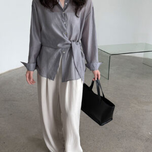 simple comfortable yamamoto high waist wide leg trousers