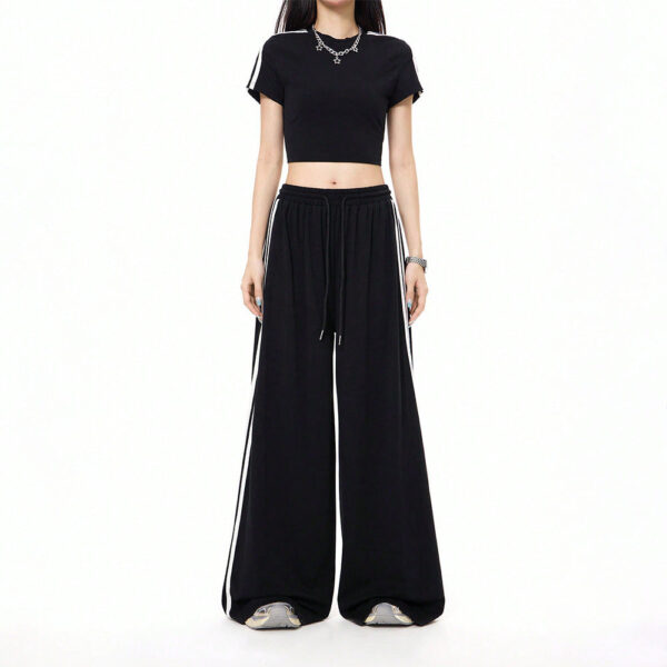 sports style wide leg casual pants loose draggle tail trousers sports style wide leg casual pants loose draggle tail trousers