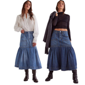 fashion personality retro women's casual denim skirt