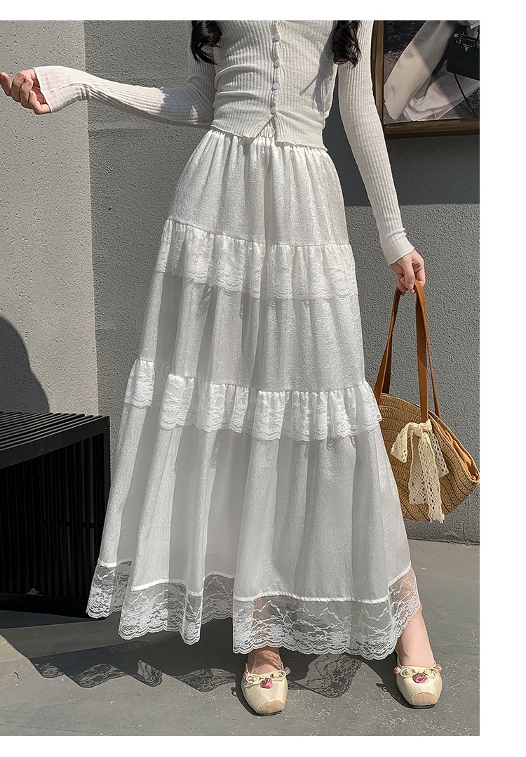 French Style Gentle Ruffled Lace Stitching Tiered Skirt O1CN01FjzBha1S7eNCYc3VL 3909862200 0 Cib