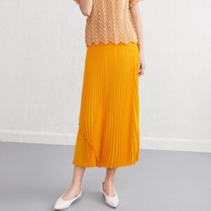 women's pleated skirt high end drape