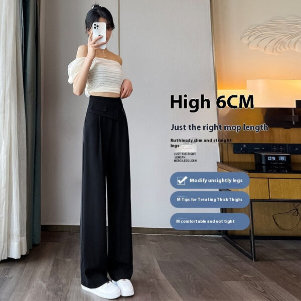 summer thin design sense high waist drooping chiffon wide leg loose straight casual pants summer thin design sense high waist drooping chiffon wide leg loose straight casual pants