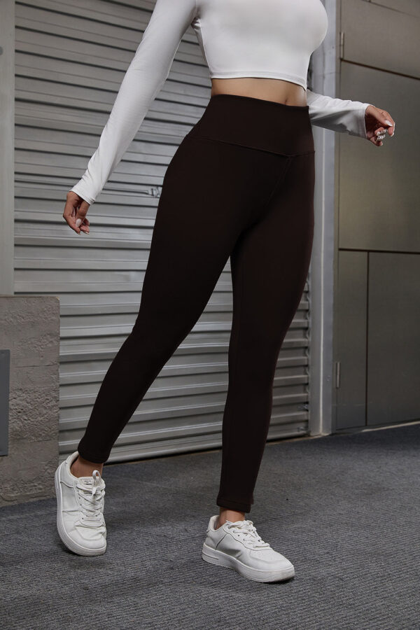autumn and winter women's velvet lift hip tight pants with elastic high waist sports tight pants