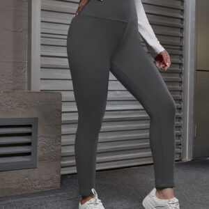 autumn and winter women's velvet lift hip tight pants with elastic high waist sports tight pants