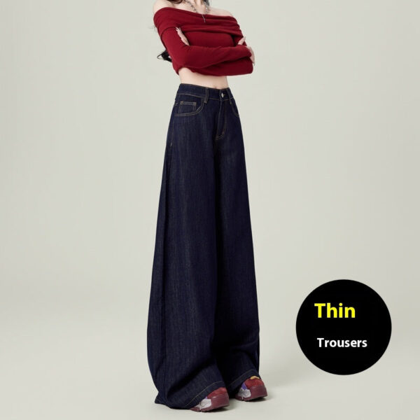 retro deep blue wide leg jeans