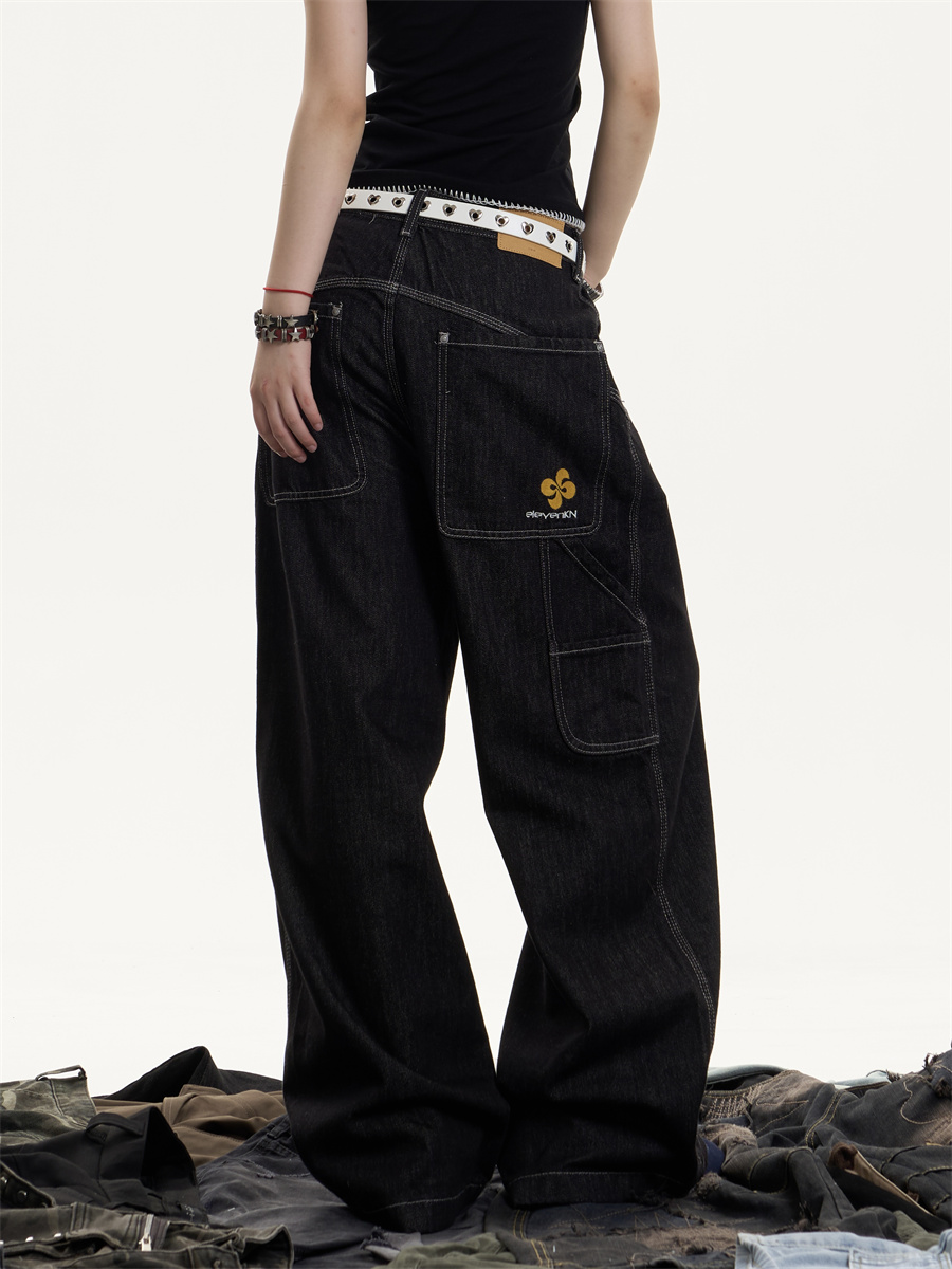 American Retro Washed Worn Jeans Women's Loose Straight Bd0e4283 5cb3 4f75 9380 A1befeb861fc