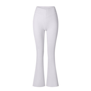 brushed flared v waist sports tight trousers