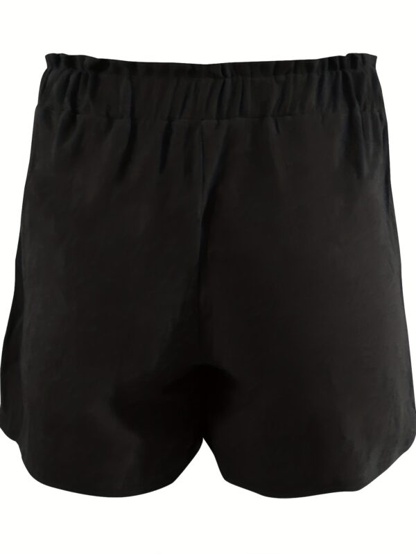 plus size women's loose wide leg cotton material pocket solid elastic high waist shorts plus size women's loose wide leg cotton material pocket solid elastic high waist shorts