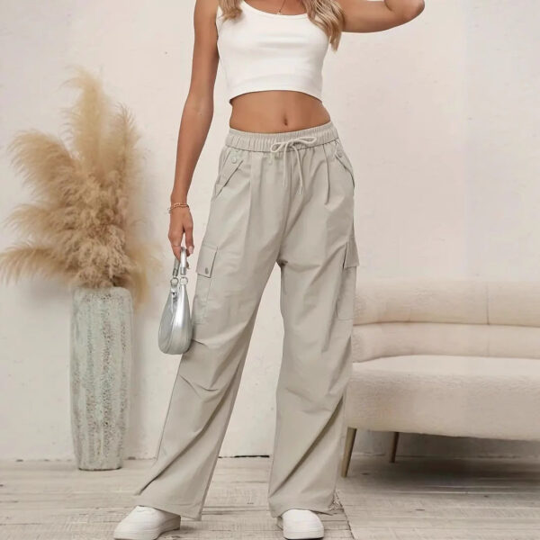 european and american trousers high waist loose tappered wide leg overalls