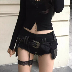 black one line jeans trainer denim shorts